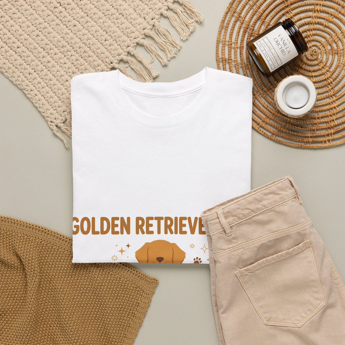 Golden Retriever Mom t-shirt - 'The Hair Is Just Glitter' design - additional product view 4